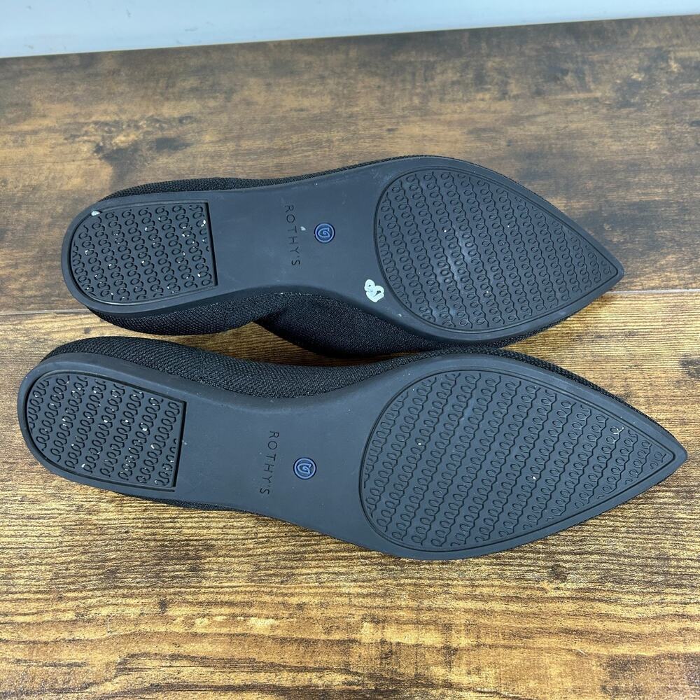ROTHY’S The Point II Black Flats In Love Insole 10.5 Quiet Luxury Casual Chic - Picture 7 of 7